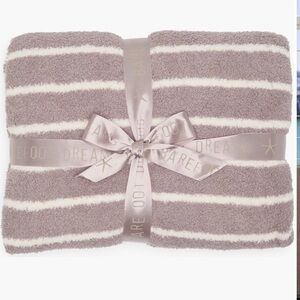 Barefoot Dreams Cozy Chic Horizontal Strip Blanket in Rock-Crème size 45” x 60”